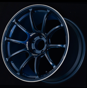 Advan RZ-F2 18x9.5 +12 5-114.3 Racing Titanium Blue and Ring Wheel - YA28J12EDR