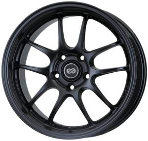 Enkei PF01 18x7.5 5x100 45mm Offset Matte Black Wheel 02-10 WRX & 04 STI/05-09 LGT - 460-875-8045BK