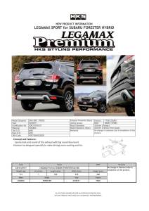 HKS LEGAMAX Premium Subaru Forester 5AA-SKE - 32018-AF017