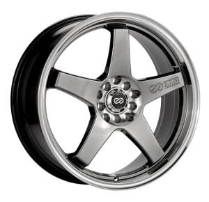 Enkei EV5 17x7 5x100/114.3 45mm Offset 72.6 Bolt Diameter Hyper Black w/ Machined Lip Wheel - 446-770-0245HB