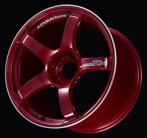 Advan TC4 17x7.5 +48 5-114.3 Racing Candy Red & Ring Wheel - YAD7F48ECRR