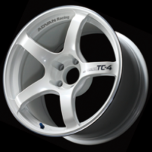 Advan TC4 17x7.5 +43 5-112 Racing White Metallic & Ring Wheel - YAD7F43MWMR