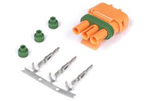 Haltech Delco Weather Pack 3 Pin GM Style MAP Sensor Connector Orange Plug & Pins - HT-030420