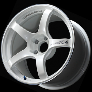 Advan TC4 18x9 +25mm 5-112 Racing White Metallic and Ring Wheel - YAD8I25MWMR