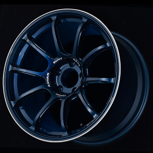 Advan RZ-F2 18x10.5 +15 5-114.3 Racing Titanium Blue and Ring Wheel - YA28L15EDR