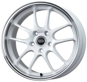 Enkei PF01SS 17x9 5x114.3 48mm Offset 75mm Bore Diameter White with Machined Lip Wheel - 460-790-6548WM