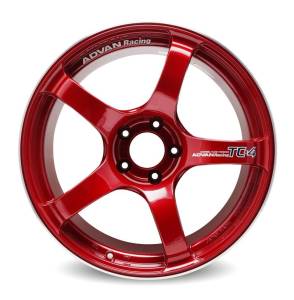 Advan TC4 18x8 +45 5-114.3 Racing Candy Red & Ring Wheel - YAD8G45ECRR