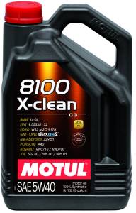 Motul 5L Synthetic Engine Oil 8100 5W40 X-CLEAN C3 -505 01-502 00-505 00-LL04-229.51-229.31 - 102051