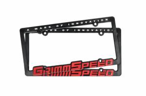 GrimmSpeed License Plate Frame - GrimmSpeed Red Text (Pair) - 111050