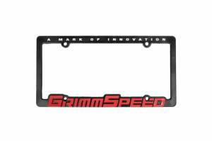 GrimmSpeed License Plate Frame - GrimmSpeed Red Text (Single) - 111051