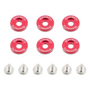 Mishimoto Large Fender Washer Kit (6pcs) - Red - MMFW-LG-6RD