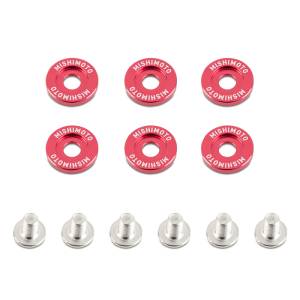 Mishimoto Small Fender Washer Kit (6pcs) - Red - MMFW-SM-6RD