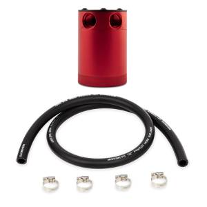 Mishimoto Assembled Universal 2-Port Catch Can Red w/ Hose - MMBCC-CBTWO-RDH