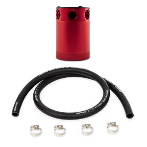 Mishimoto Assembled Universal 3-Port Catch Can Red w/ Hose - MMBCC-CBTHR-RDH